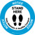 Notice: Social Distancing Shoe Prints Circular - Floor Sign