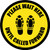 Please Wait Here Until Called Forward Shoe Prints Yellow Border Circular - Floor Sign