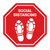 Social Distancing Shoe Prints Stop Circular - Floor Sign