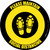 Social Distancing Shoe Prints Yellow Black Circular - Floor Sign