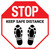 STOP: Keep Safe Distance Shoe Prints - Floor Sign