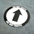 One Way Traffic - Up Arrow Black - Floor Sign