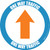 One Way Traffic - Up Arrow Orange - Floor Sign