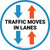 Traffic Moves In Lanes - Large Arrows - Floor Sign