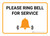 Please Ring Bell For Service with Icon Landscape - Wall Sign