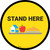 Stand Here Lunch Icon Circle - Floor Sign
