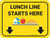 Lunch Line Starts Here Rectangle - Floor Sign