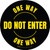 Do Not Enter One Way Circular (Black) - Floor Sign