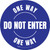 Do Not Enter One Way Circular (Blue) - Floor Sign