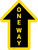 One Way Arrow Yellow (Straight) - Floor Sign