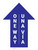 One Way Bilingual Spanish Arrow Blue (Straight) - Floor Sign