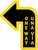 One Way Bilingual Spanish Arrow Yellow (Left) - Floor Sign