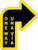 One Way Bilingual Spanish Arrow Yellow (Right) - Floor Sign