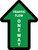 Traffic Flow One Way Arrow Green (Straight) - Floor Sign