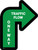 Traffic Flow One Way Arrow Green (Right) - Floor Sign