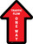 Traffic Flow One Way Arrow Red (Straight) - Floor Sign