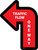 Traffic Flow One Way Arrow Red (Left) - Floor Sign
