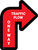 Traffic Flow One Way Arrow Red (Right) - Floor Sign