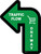 Traffic Flow One Way Arrow With Grocery Cart Icon Green (Left) - Floor Sign