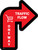 Traffic Flow One Way Arrow With Grocery Cart Icon Red (Right) - Floor Sign