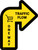 Traffic Flow One Way Arrow With Grocery Cart Icon Yellow (Right) - Floor Sign