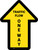 Traffic Flow One Way Arrow Yellow (Straight) - Floor Sign
