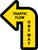 Traffic Flow One Way Arrow Yellow (Left) - Floor Sign