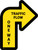 Traffic Flow One Way Arrow Yellow (Right) - Floor Sign