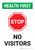 Health First: Stop No Visitors with Icon Portrait - Wall Sign