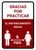 Gracias Por Practicar El Distanciamiento Social Spanish with Icon Red Portrait - Wall Sign