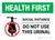 Health First: Social Distance Do Not Use This Urinal with Icon Landscape - Wall Sign