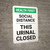 Health First: Social Distance This Urinal Closed Portrait - Wall Sign