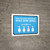 Practice Social Distancing While Using Urinal 6 Ft with Icon Blue Landscape - Wall Sign