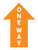 One Way Arrow Orange (Straight) - Floor Sign