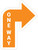 One Way Arrow Orange (Right) - Floor Sign