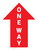 One Way Arrow Red (Straight) - Floor Sign