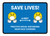 Save Lives Practice Social Distancing with Emojis Blue Landscape - Wall Sign