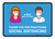Thank You For Practicing Social Distancing with Icons Blue Landscape - Wall Sign
