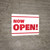 Now Open! White/Red Landscape - Wall Sign