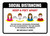 Social Distancing Keep 6 Feet Apart with Icons Landscape - Wall Sign