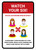 Watch Your Six Social Distancing Now In Effect with Icons Portrait - Wall Sign