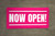 Now Open! Pink White - Banner