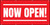 Now Open! Red White - Banner