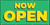 Now Open Green Yellow - Banner