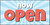 Now Open Retro Blue Red - Banner
