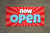 Now Open Retro Red Blue - Banner