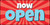 Now Open Retro Red Blue - Banner
