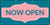 Now Open with Frame Blue Pink - Banner