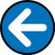 Left Arrow Blue Circular - Floor Sign
