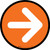 Right Arrow Orange Circular - Floor Sign